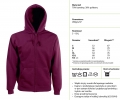 Bluza Zip Throught Hooded Sweat 62-034-0 